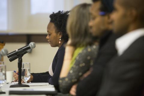 Panel of speakers at an event