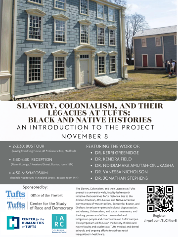 poster featuring front of Royal Slave Quarters in Medford MA 