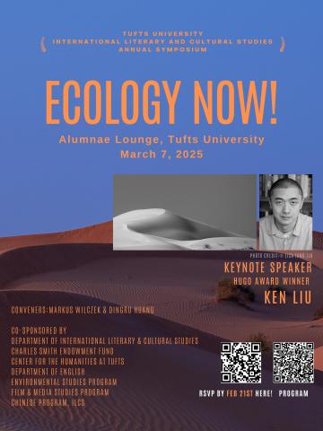 poster featuring sand dunes and guest speaker profile picture