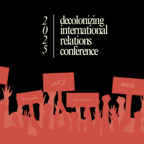 black background with silhouettes in red holding protest signs