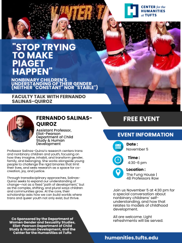 poster with mean girls on top and text on white on the bottom with blue text boxes