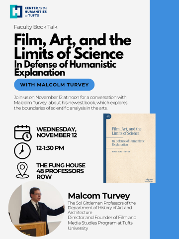 poster with black text and blue borders, with picture of Malcom Turvey at the bottom