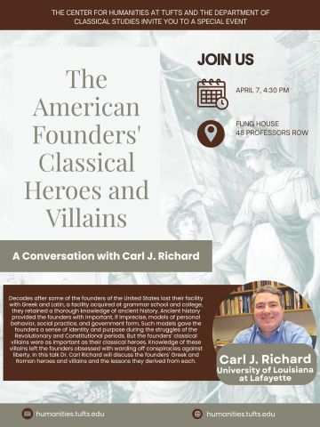 poster with book cover in background, and text in white in brown boxes