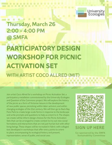 poster with yellow design and green text