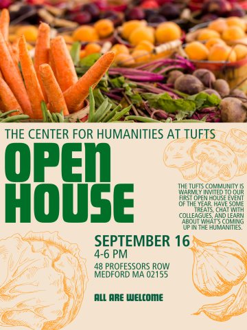 poster with veggies on top and text in green on bottom