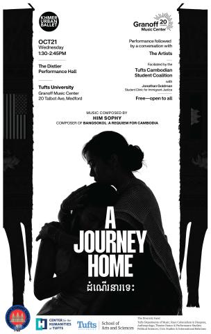 black and white poster with silhouette of woman holding a child in the middle