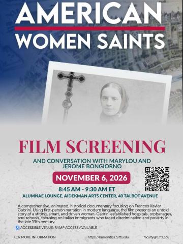 poster featuring movie cover on top, and text in pink on grey background on bottom