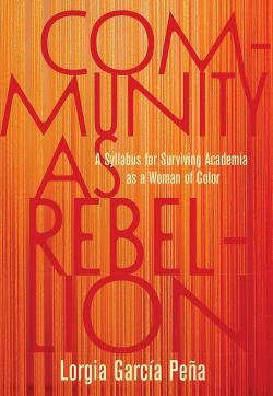 orange and red cover to book "community as rebellion"