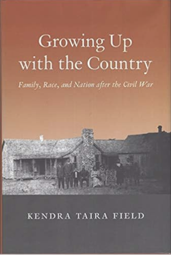 book cover featuring a family posing in front of a farmhouse