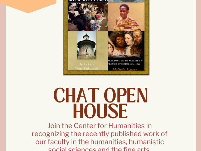 poster featuring collage of books in the middle plus event text