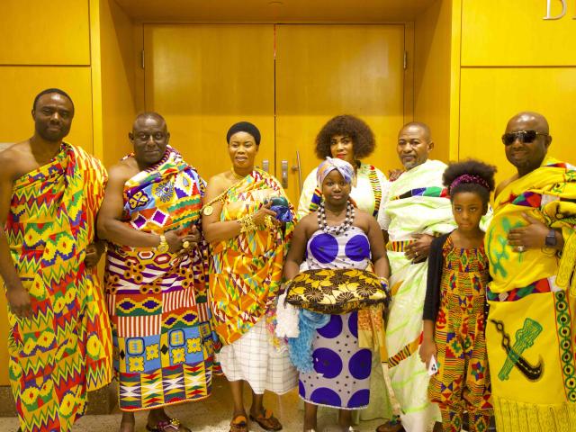 Ghanian leaders in traditional clothing
