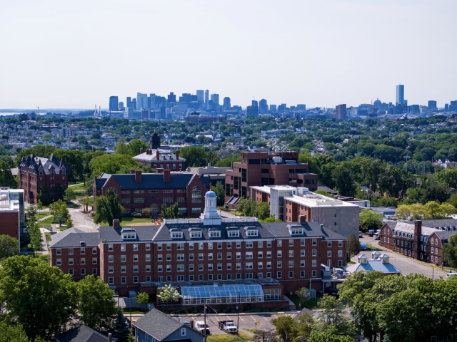 overhead view of Tufts campus